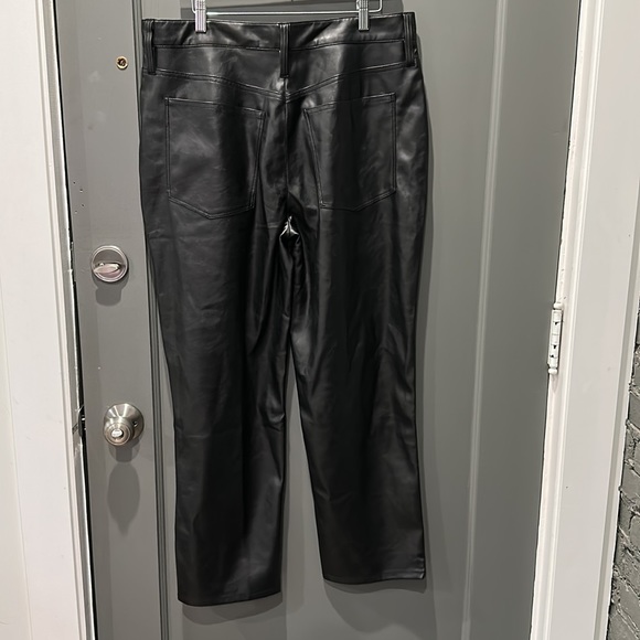 NWT Madewell perfect straight vintage jean: faux leather - Picture 2 of 5